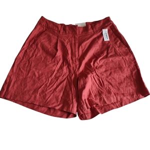 Old Navy Large Linen Blend Extra High Rise Red Shorts